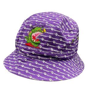 Purple Monster Printed Bucket Hat Size L With Embroidered Cartoon Design Cotton